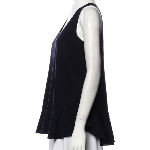 Chloé Silk Scoop Neck Frill Top - Picture 2 of 3